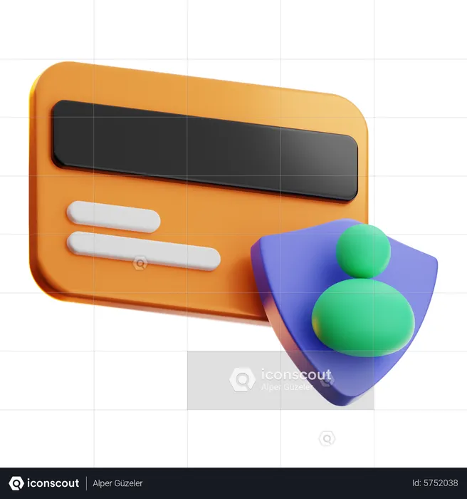 Escudo de tarjeta de crédito  3D Icon