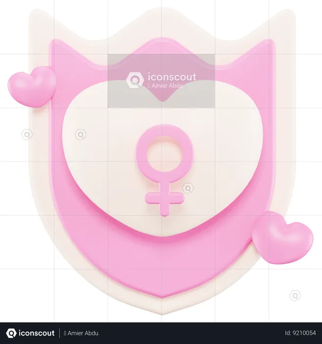 Escudo de mujer  3D Icon