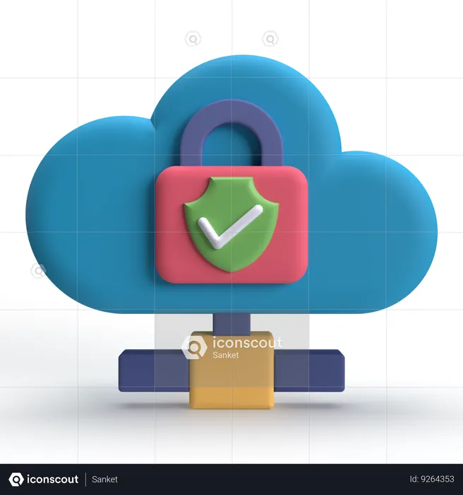 Escudo de nube  3D Icon