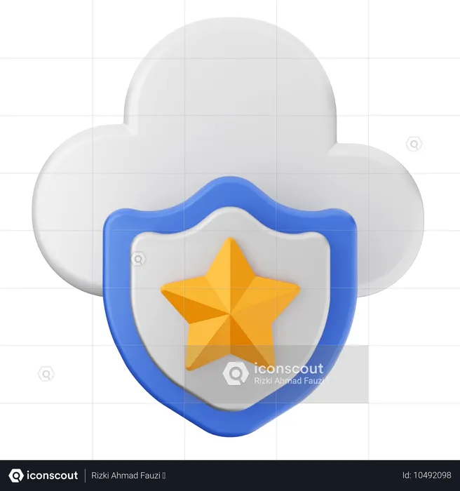 Escudo de seguridad de internet en la nube  3D Icon