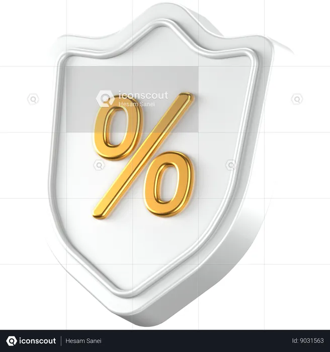 Escudo percentual  3D Icon