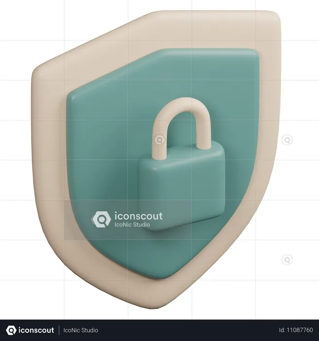 Protección de escudo  3D Icon