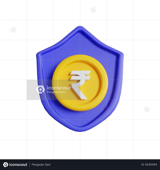 Escudo de rupia  3D Icon