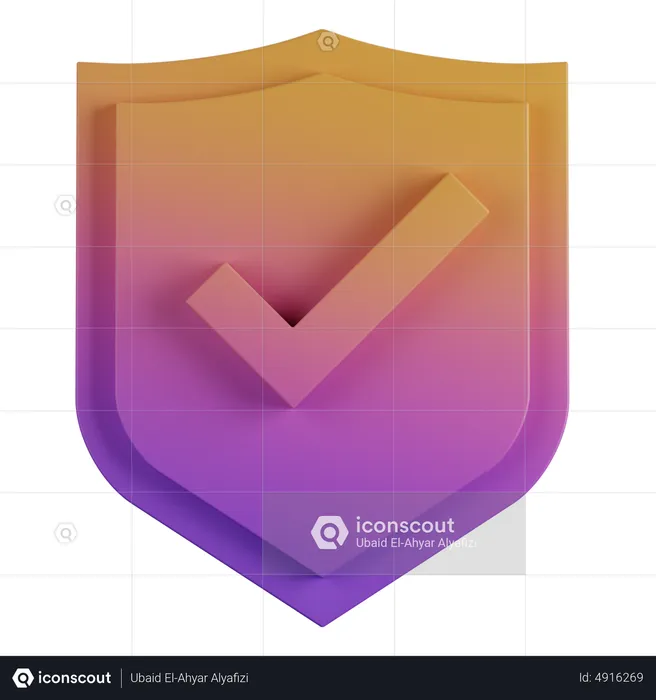 Escudo verificado  3D Icon