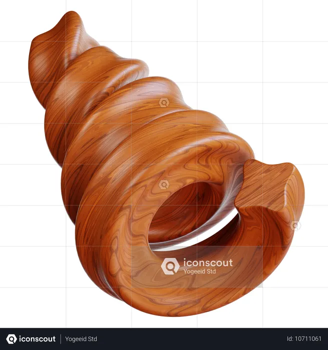 Escultura em madeira espiral  3D Icon