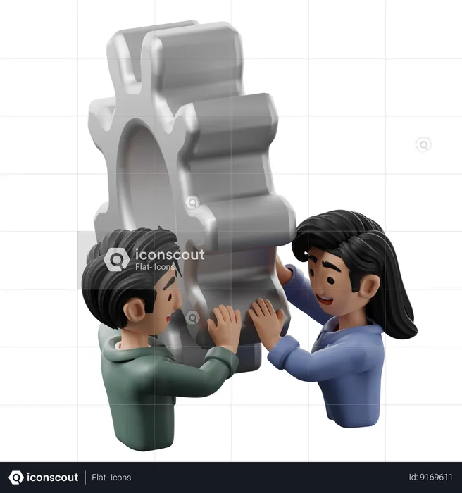 Esfuerzo de equipo  3D Icon