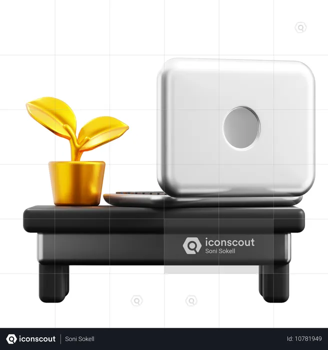 Pequeño espacio de trabajo  3D Icon