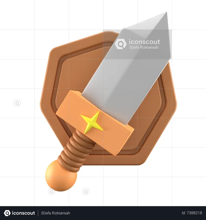 Espada e escudo  3D Icon