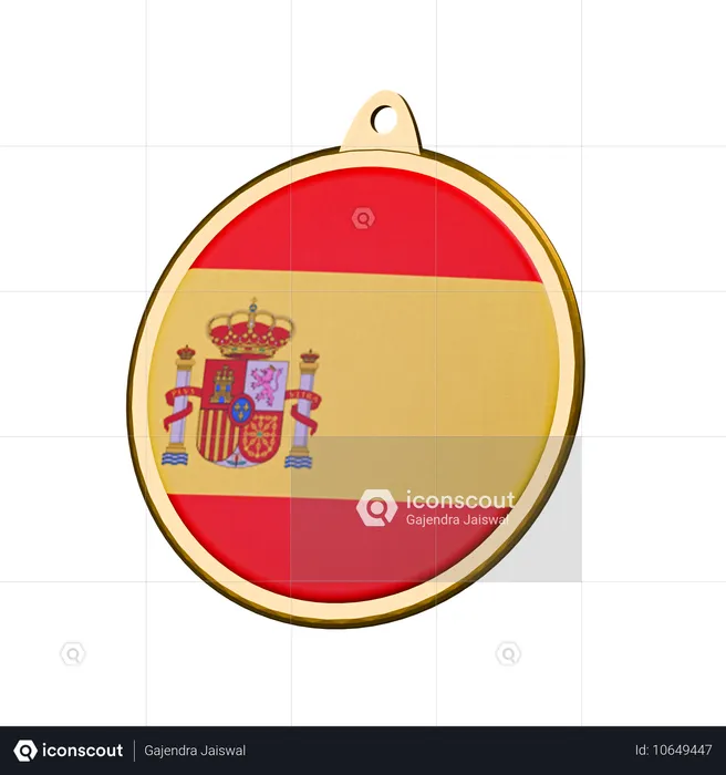 Insigne de médaille du drapeau espagnol Flag 3D Icon