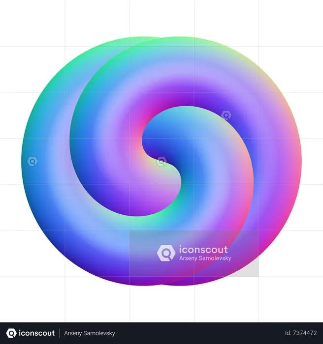 Forma abstrata espiral  3D Icon