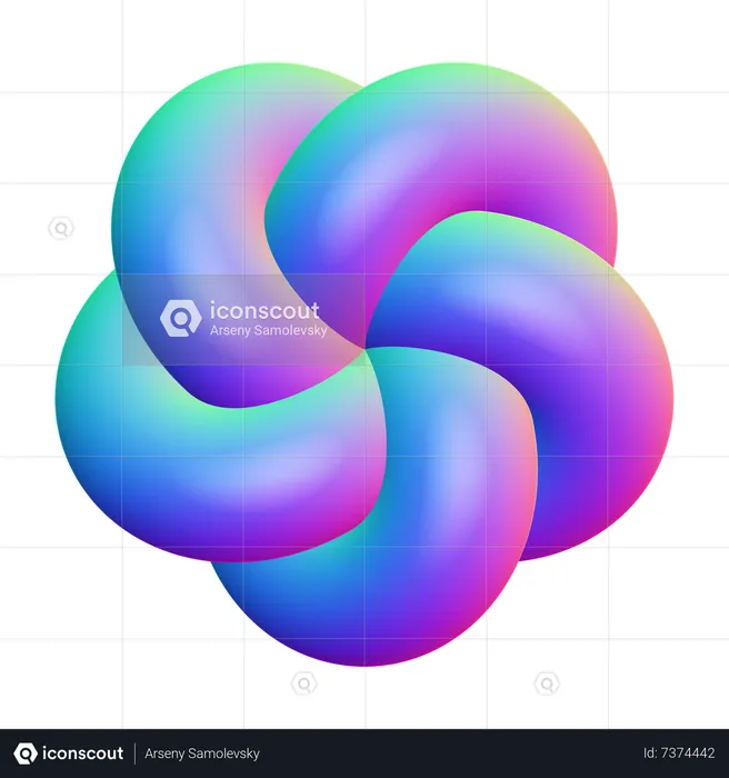 Forma abstrata espiral  3D Icon