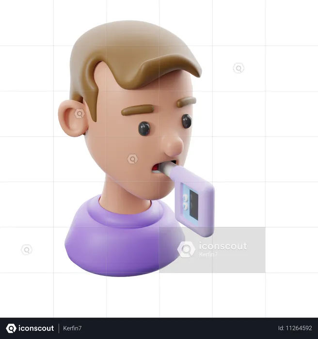 Exame médico espirometria  3D Icon