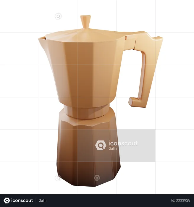 Espresso Stove  3D Illustration