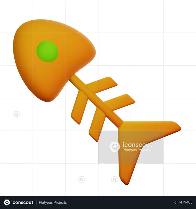 Esqueleto de pez  3D Icon