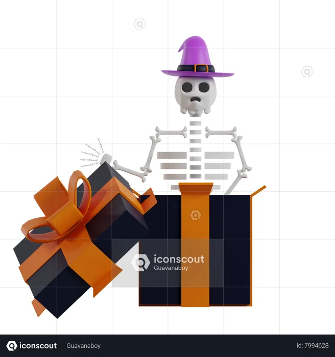 Esqueleto de regalo  3D Icon