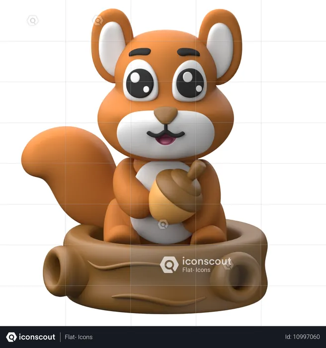 Esquilo curioso  3D Icon