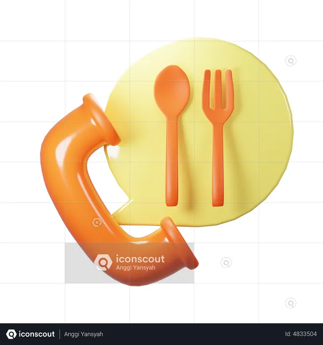 Anruf zur Essenslieferung  3D Icon