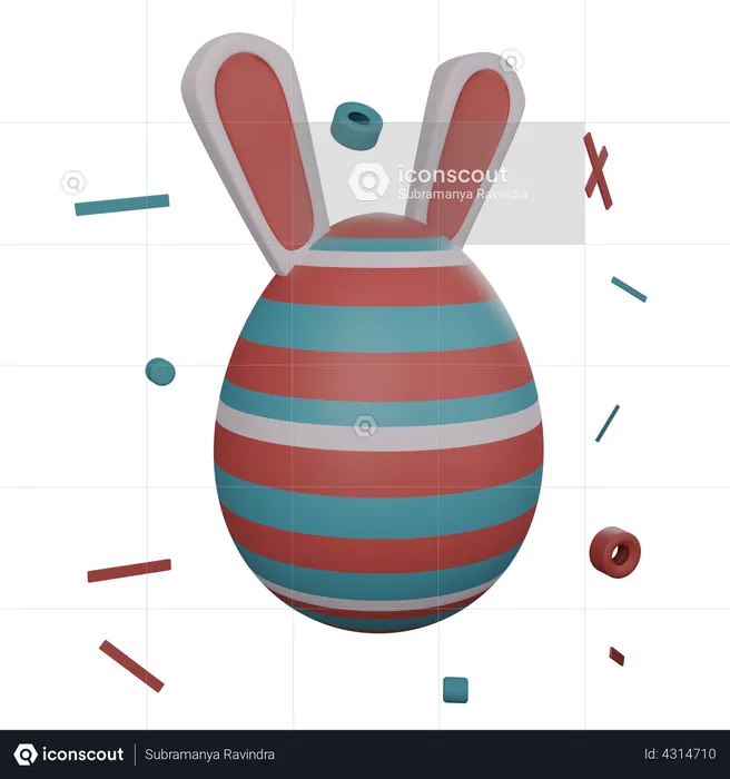 Esser Hase Ei  3D Illustration