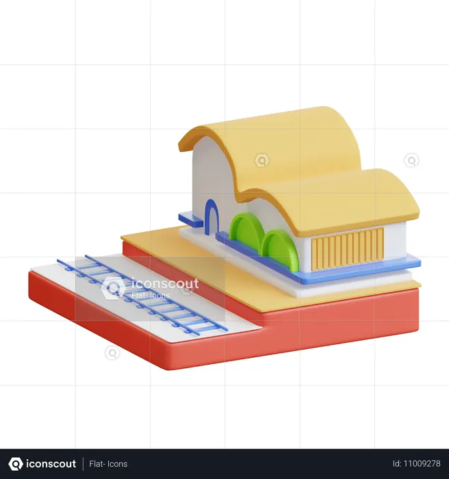 Estação de trem  3D Icon