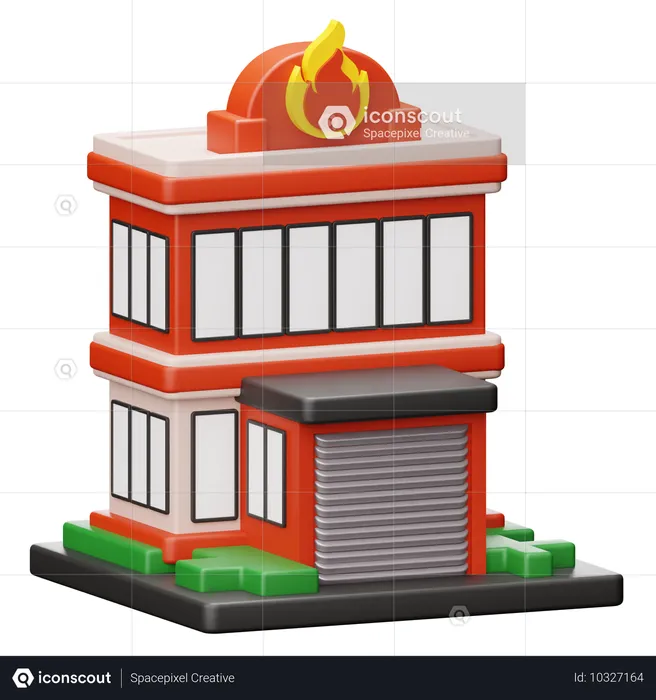 Estación de bomberos  3D Icon