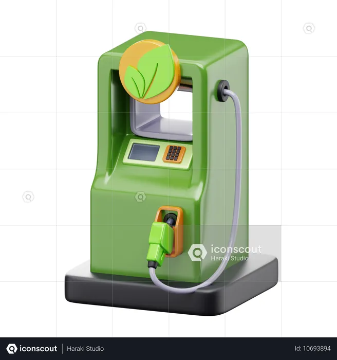 Estación de combustible ecológica  3D Icon