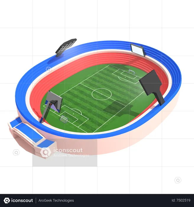 Estadio de fútbol  3D Icon