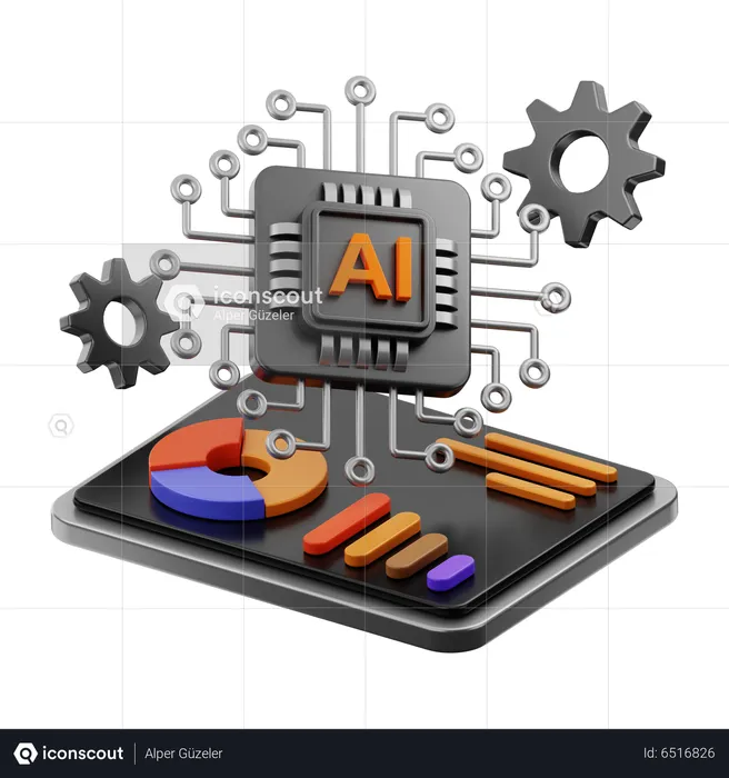 Estadísticas de datos de ia  3D Icon