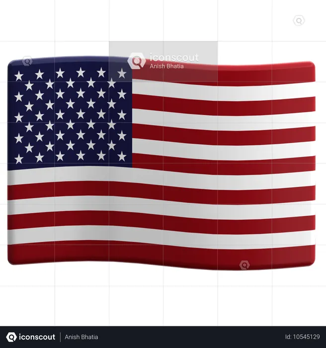 Estados Unidos da América Flag 3D Icon