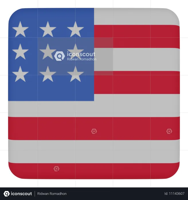 Estados Unidos de América Flag 3D Icon