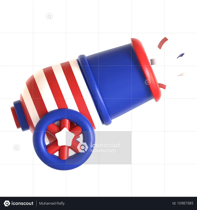 Cânone da independência dos estados unidos  3D Icon