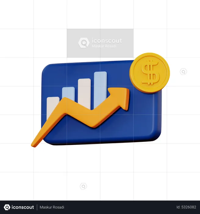 Estatística financeira  3D Icon