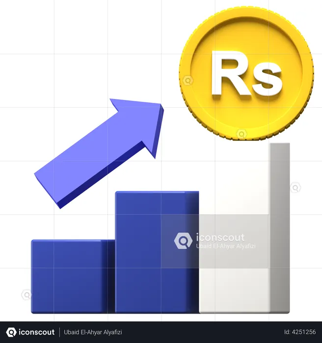 Estatísticas de lucro da rupia do Sri Lanka  3D Illustration