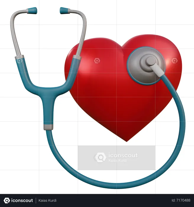 Estetoscópio de frequência cardíaca  3D Icon