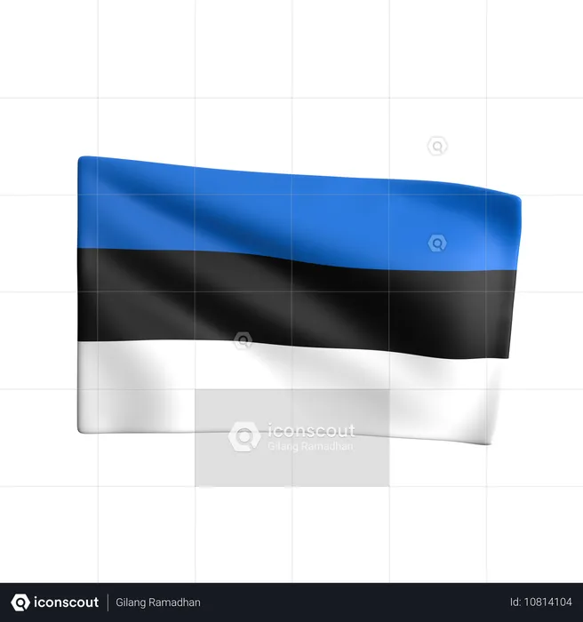 Estland Flag 3D Icon