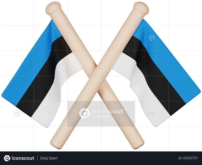 Estonia Flag Flag 3D Icon