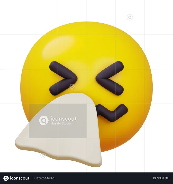 Cara de estornudo Emoji 3D Icon