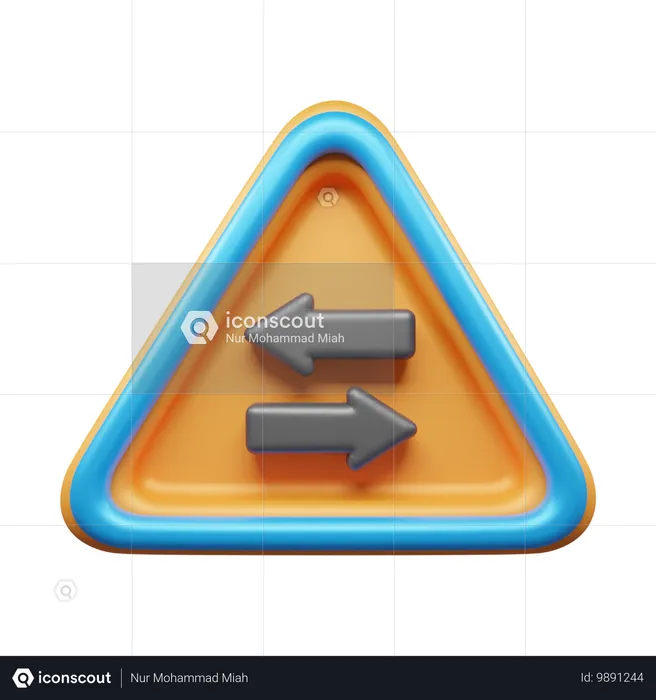 Estrada de mão dupla  3D Icon