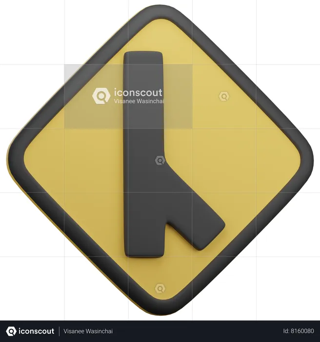 Estrada lateral diagonal  3D Icon