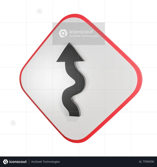 Estrada sinuosa  3D Icon