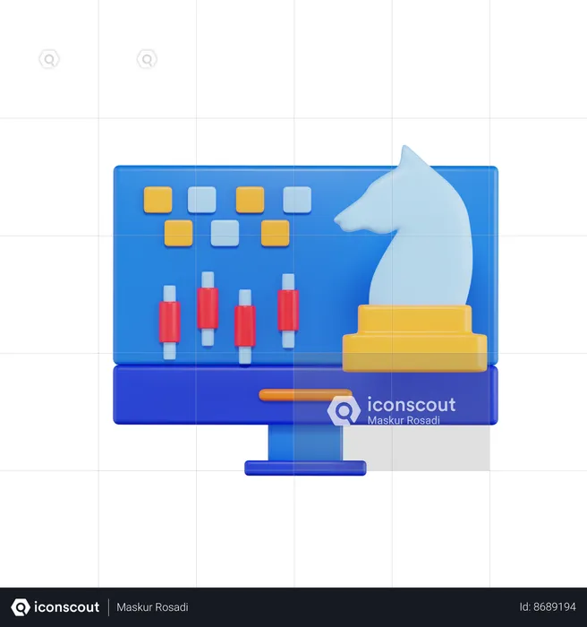 Estratégia do mercado de ações  3D Icon