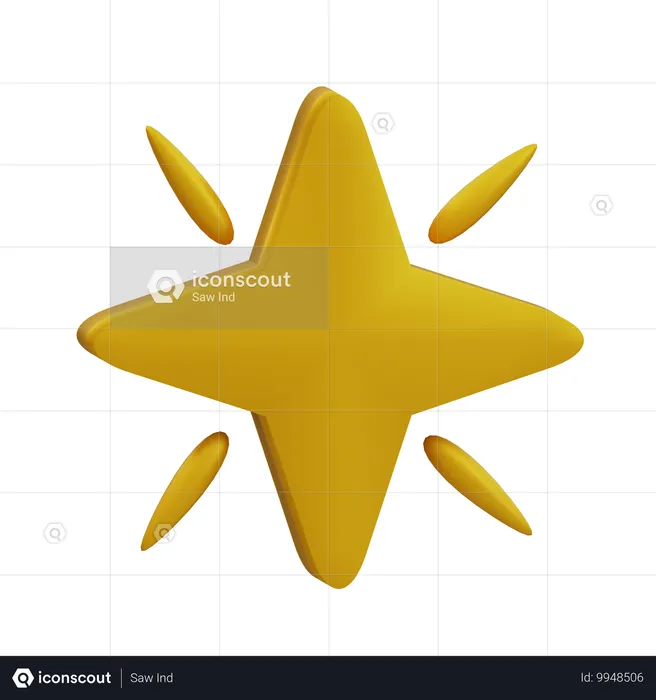 Estrela 4 canto Emoji 3D Icon