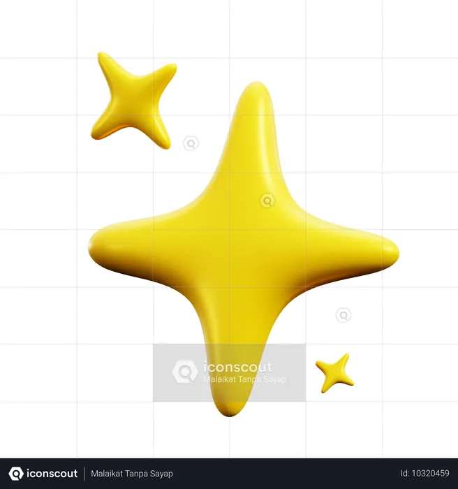 Estrela Brilhante  3D Icon