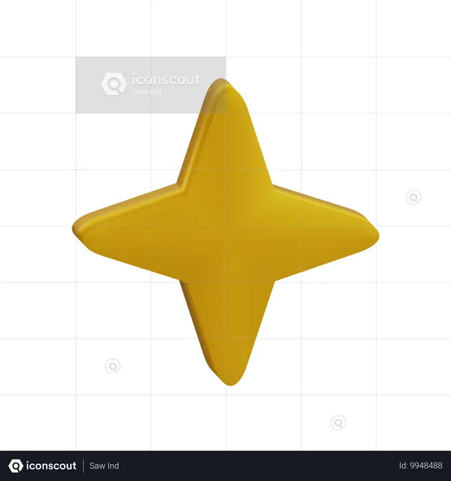 Estrela com quatro cantos Emoji 3D Icon