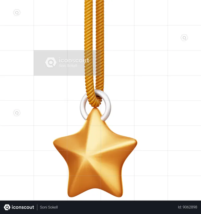 Estrela Decorativa Pendurada  3D Icon