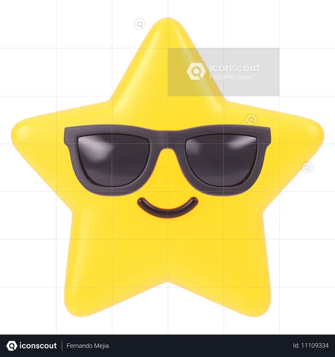 Estrela legal Emoji 3D Icon