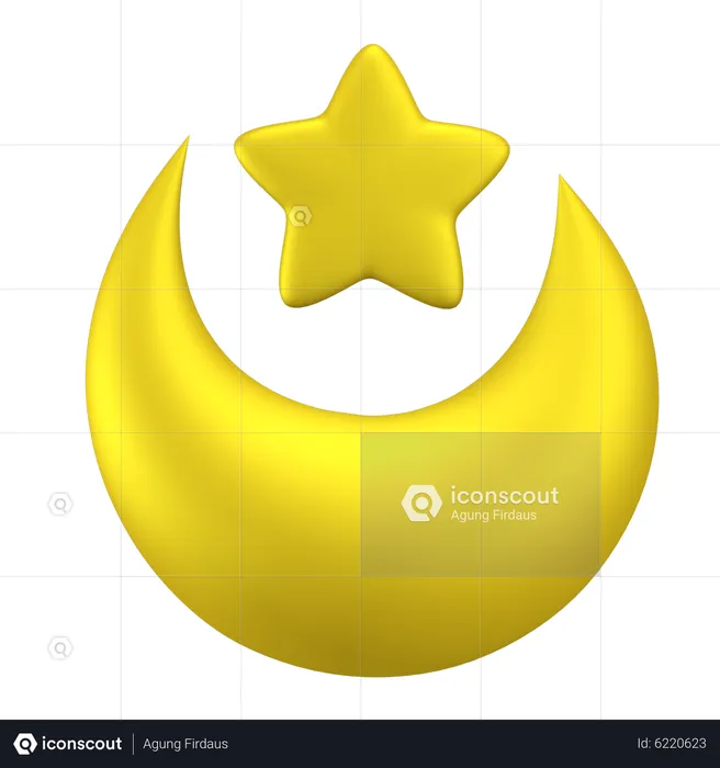 Estrela da lua  3D Icon