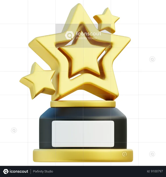 Troféu estrela  3D Icon