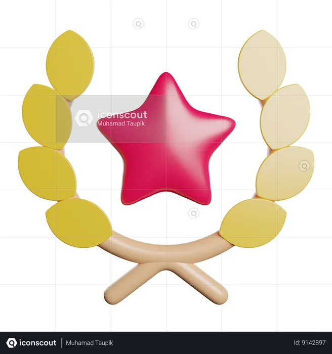 Troféu estrela  3D Icon