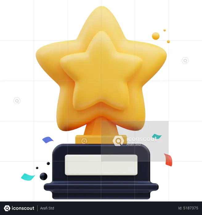 Troféu estrela  3D Icon