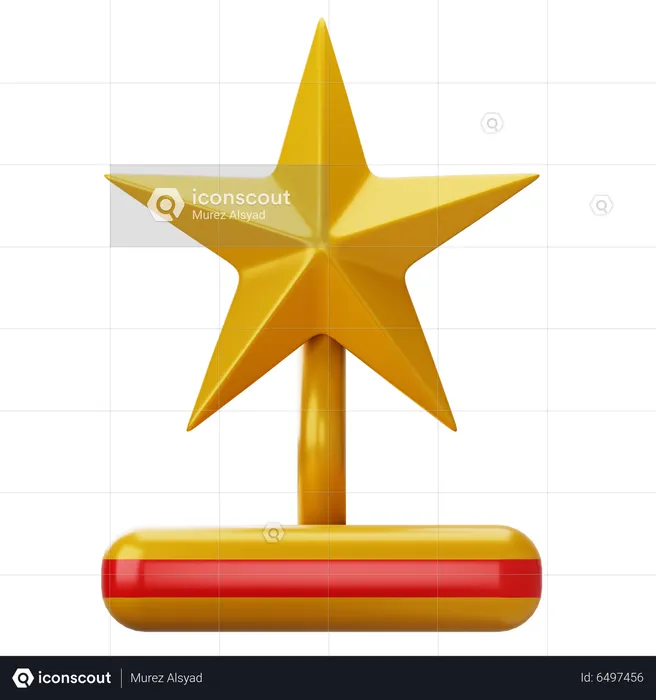 Troféu estrela  3D Icon